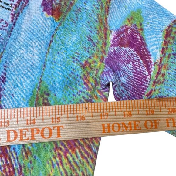 Alberto Makali Maximalist Colorful Beaded Graphic Sweater Size Large - Picture 5 of 8